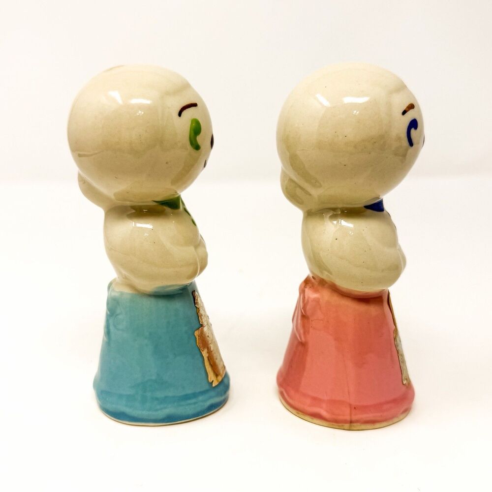 Vintage 1940s Shawnee Pottery Sock Darners Pair Pink Blue USA Original Labels - Picture 4 of 7